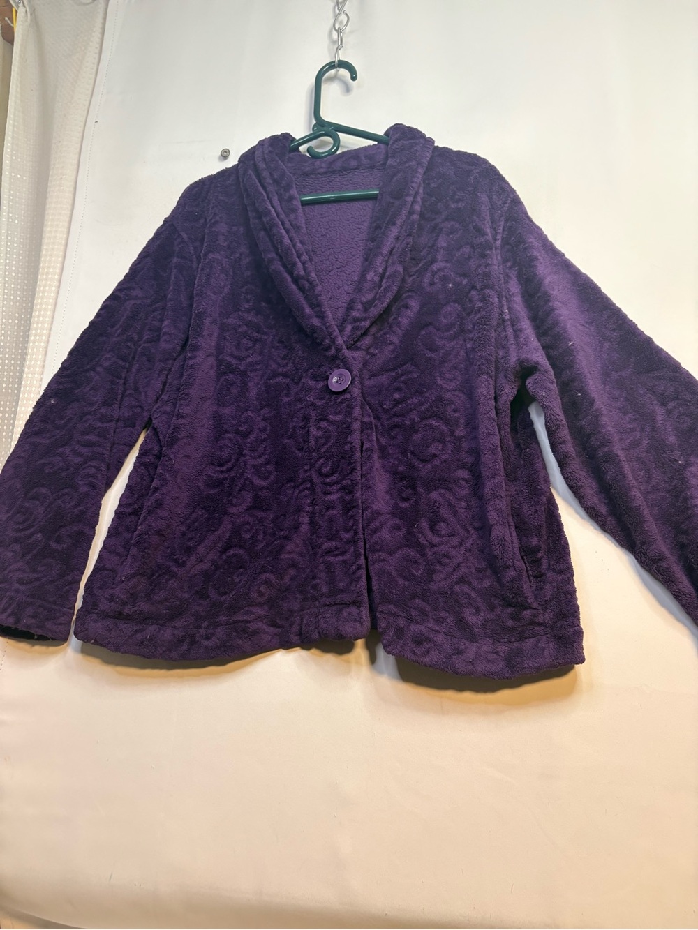 Plush Shawl Collar Purple Women's Jacket